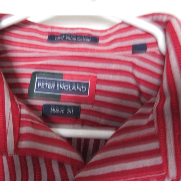 Peter England Striped Dress Shirt, Size L/42 - Picture 2 of 4